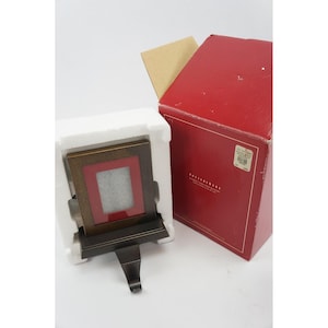 VGC W/ Box Pottery Barn Grosgrain Picture Frame Stocking Holder Stand Long Hook