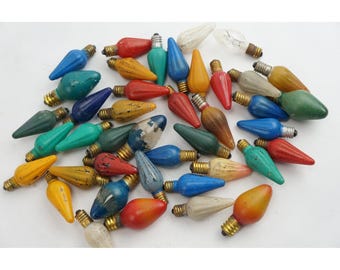 Unbranded Christmas Light Bulbs Multicolor Vintage 40pc Lot Fair