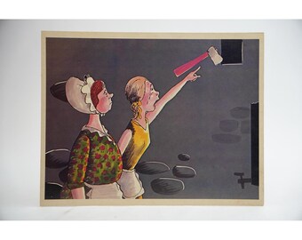 Póster infantil de Cooper Films, "Los Tres Tontos", 12,5 x 10 pulgadas, estilo vintage de 1970.