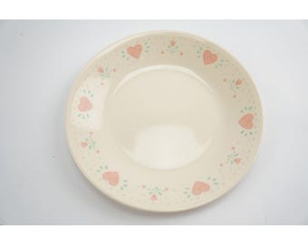Vintage Corelle CorningWare Forever Yours Dessert Salad Plate Pink Hearts 6.75"