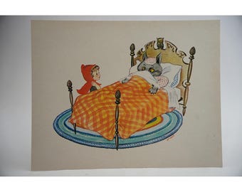 Póster infantil de Caperucita Roja de Cooper Films, 12,5 x 10 pulgadas, estilo vintage de 1971.