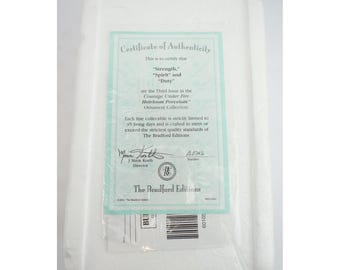 Bradford Editions Courage Under Fire Heirloom Firefighter Helmet Ornament 2pc