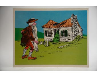 Tira de película de Cooper Films Rip Van Winkle, impresión de 12,5 x 10 pulgadas, multicolor, vintage de 1971.