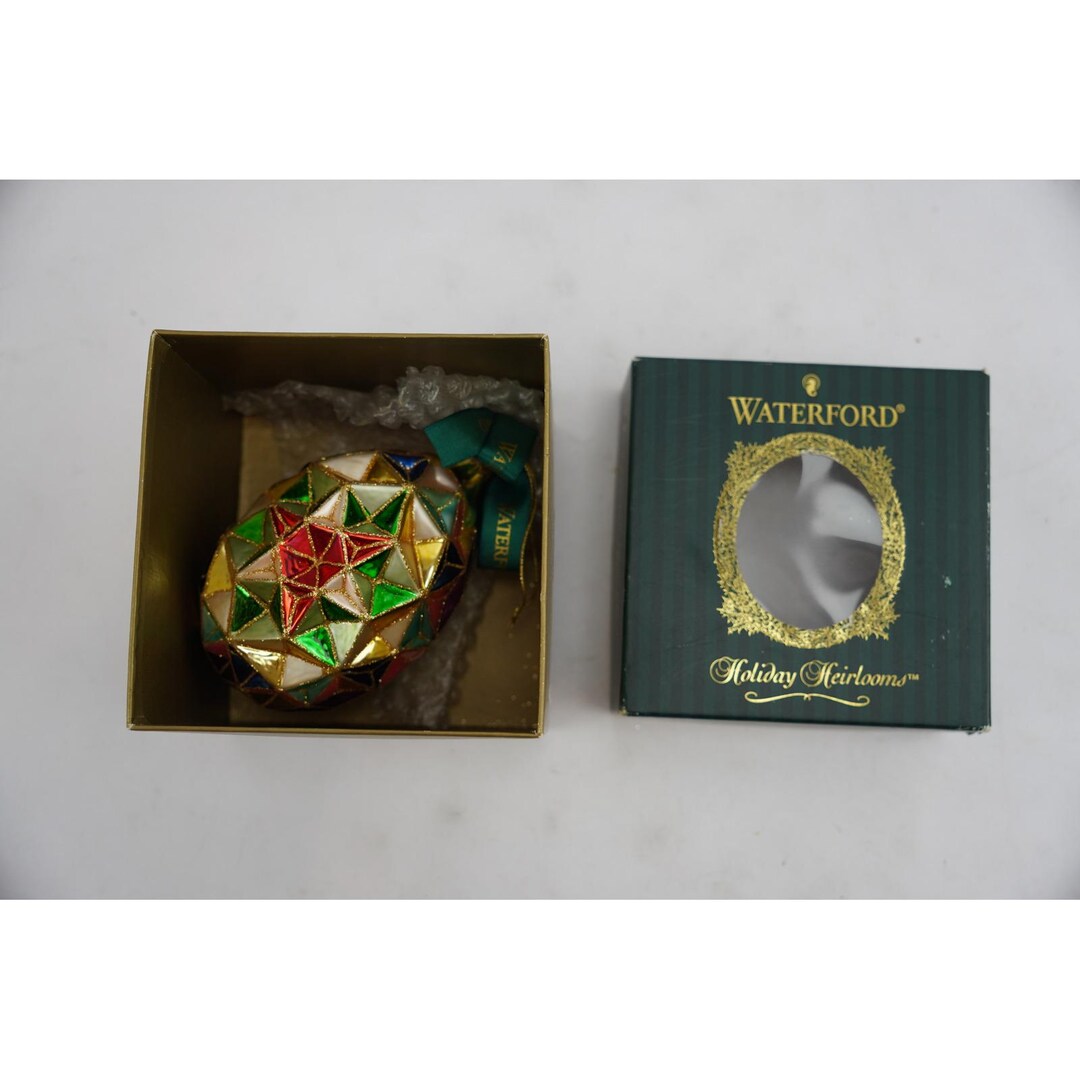 Waterford 2003 Holiday Heirlooms Season's Faceted Egg Glass Ornament 5 ...