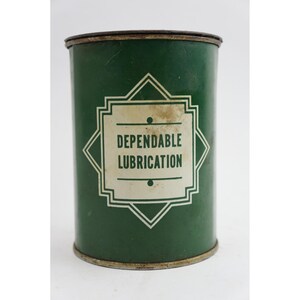 Quaker Grease Tin 1lb Green Vintage Dark Wheel Bearing Oil Corp St Louis Fair image 2