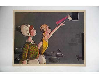 Póster de Cooper Films "Los Tres Tontos" (12,5 x 10 pulgadas), estilo vintage de 1970.