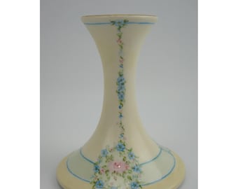 T&V Limoges Tressemanes  Vogt France Candlestick Holder Floral Porcelain EUC