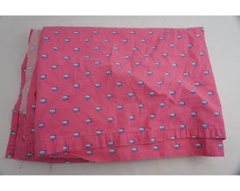 Southern Tide Flat Sheet Twin Pink Skipjack Fish Print Cotton Excellent
