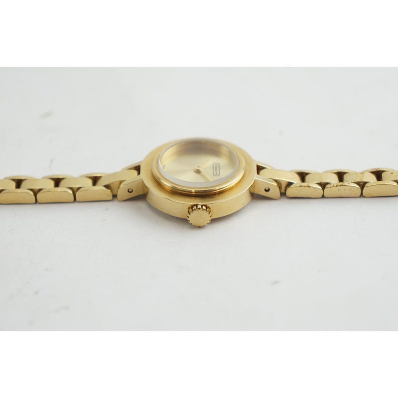 Rare VGC Coach Wristwatch Gold Tone Swiss Quartz 0309 Stainless Floating Dial ES image 3