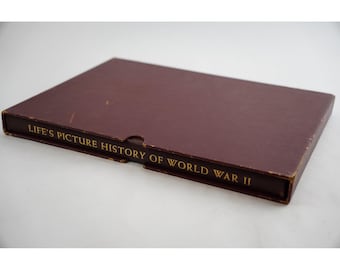 Time Inc Life's Picture History of World War II Book Maroon Slipcase 1950