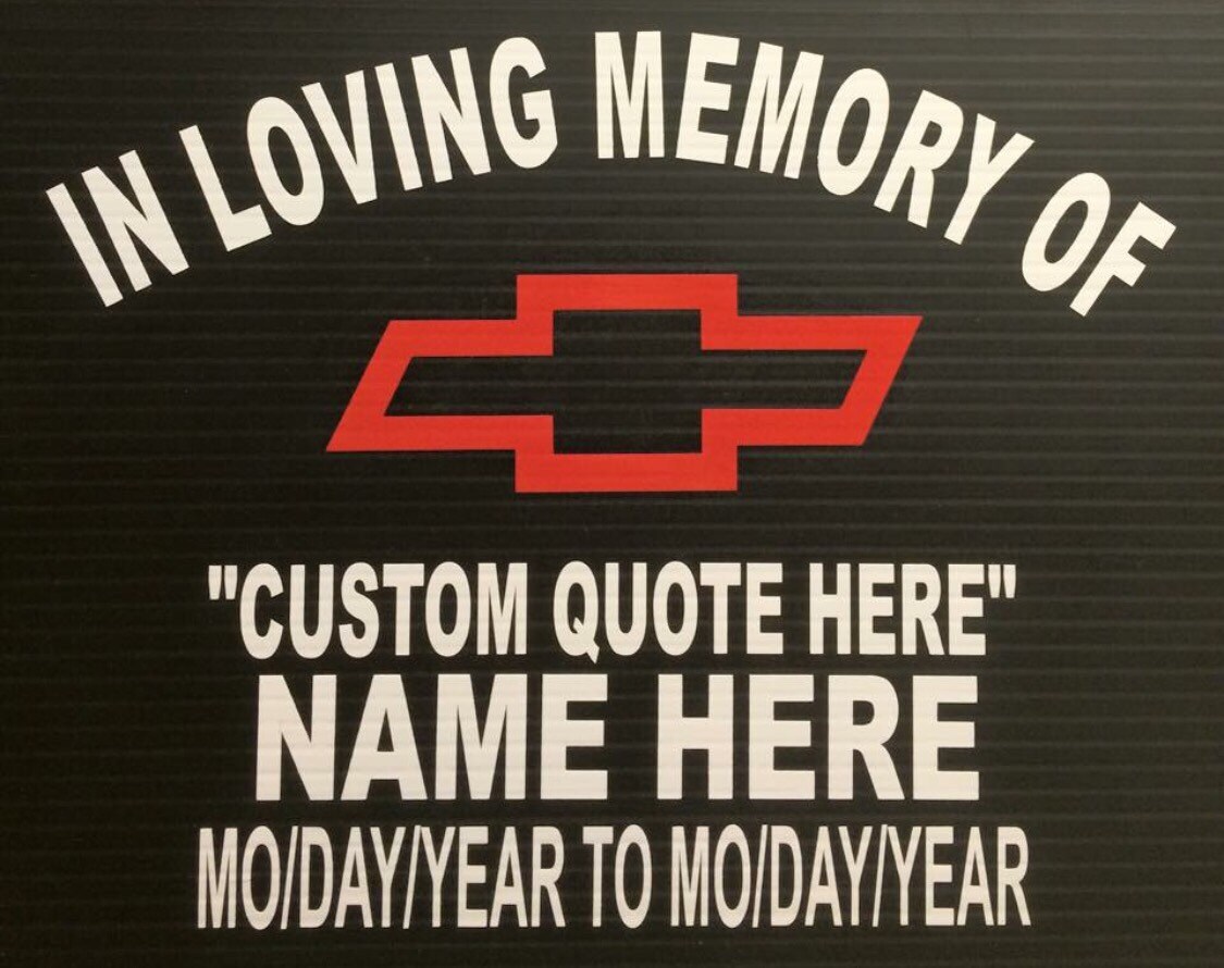 In Memory Dad Decal Car Chevy Window Sticker in Your Color Etsy