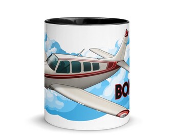 Beech Bonanza (Straight Tail) Airplane Mug with Color Inside