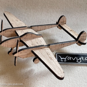 P-38 Lightning Wooden Model Airplane