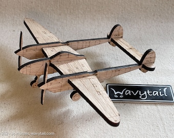 P-38 Lightning Wooden Model Airplane