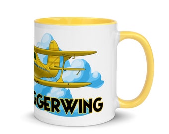 Beech Staggerwing Airplane Mug with Color Inside
