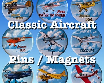 Classic Airplanes  2.25" Button/Magnet