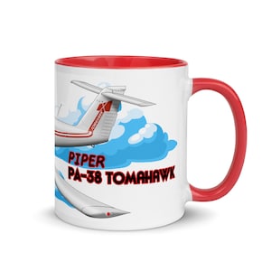 Piper PA-38 Tomahawk Airplane Mug with Color Inside