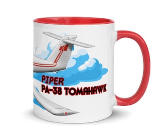 Piper PA-38 Tomahawk Airplane Mug with Color Inside