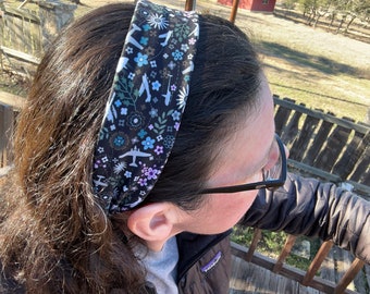 Airplanes & Flowers Dark Headband