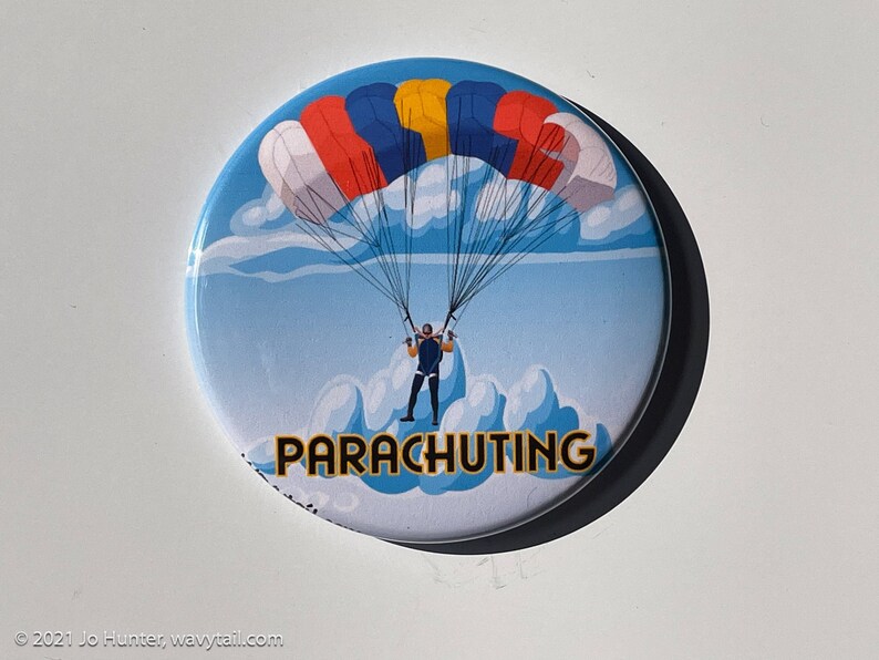 Parachuting 2.25 ButtonOpenerMirrorMagnet