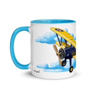 Boeing Stearman Airplane Mug with Color Inside
