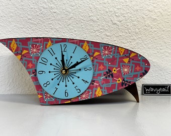 MCM Style Desk Clock - Pink