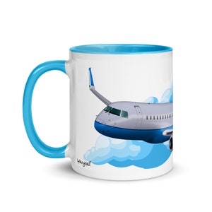 Embraer ERJ 175 Airplane Mug with Color Inside
