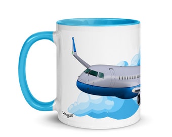 Embraer ERJ 175 Airplane Mug with Color Inside