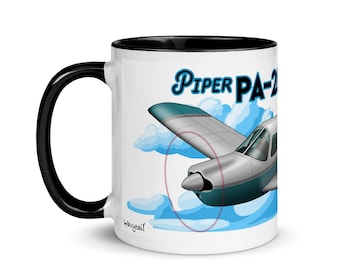 Piper PA-28 Airplane Mug with Color Inside