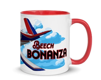 Beech Bonanza Airplane Mug with Color Inside