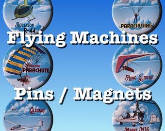 Flying Machines  2.25" Button/Magnet