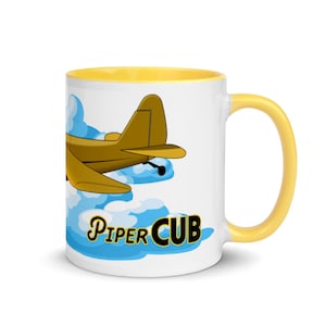 Piper Cub Airplane Mug with Color Inside