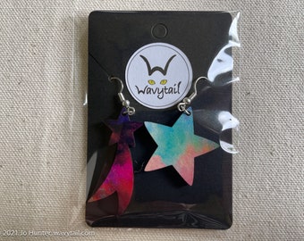 Comet and Star Dangly Earrings