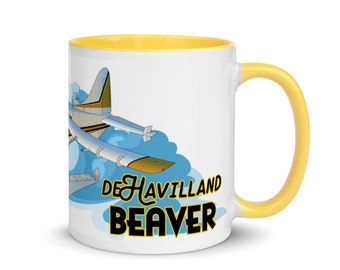 deHavilland Beaver Airplane Mug with Color Inside