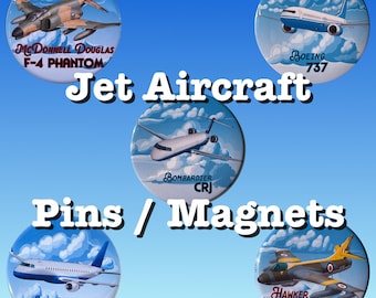 Jet Airplanes  2.25" Button/Magnet