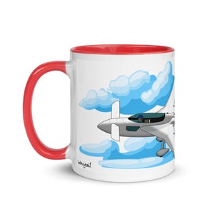 Long EZ Airplane Mug with Color Inside