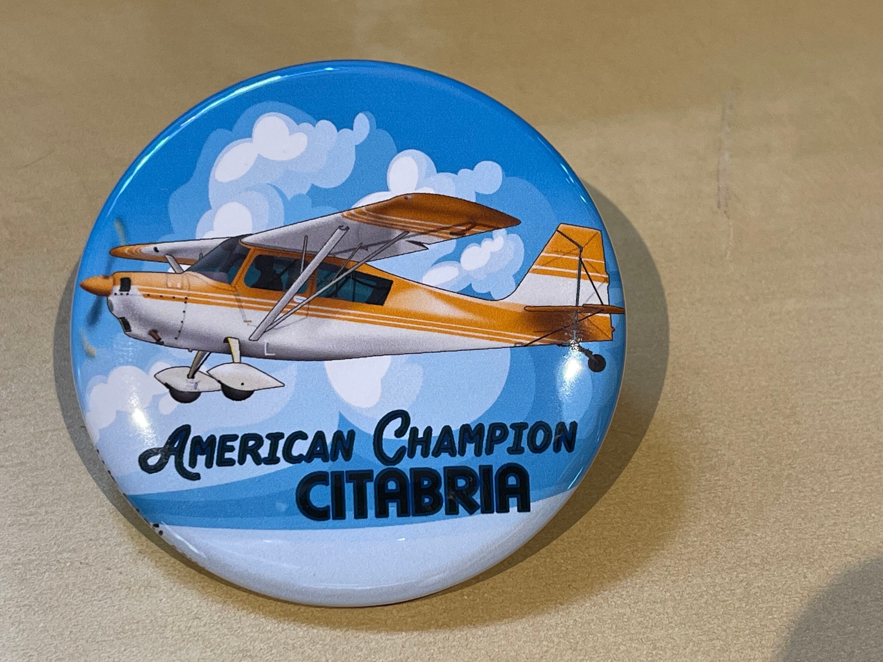 Citabria Airplane Button/opener/mirror/magnet