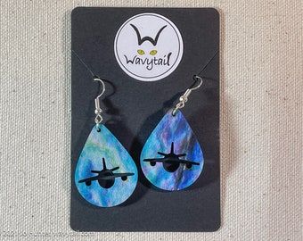 Airliner Airplane Dangly Earrings