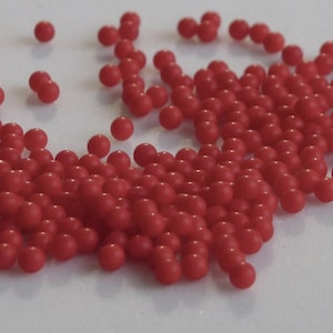 Vintage Glass Ballotini Balls, Coral Red, 2mm Round, Germany, 50 Gross, 7200 Pieces C6-4 image 1