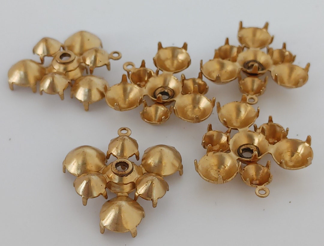 6 Multi Pendent Round 20ss/29ss 4.6mm/6mm Brass Prong Setting Closed ...
