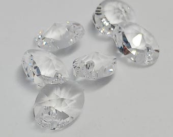 6 Swarovski Art 6028 10mm Oval Crystal Pendants Drilled Glass