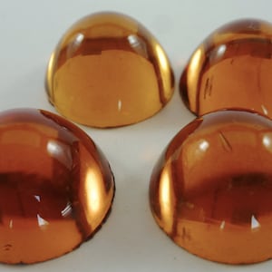 2 Vintage Glass Rhinestones, 20mm Round, Cooper Clear, Dome Top, Foiled Flat Back, Germany H2-7C