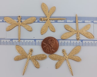 6 zawieszek ważek 30 x 35 mm, zawieszka 1 pętelka, filigranowy mosiądz do kryształków, elementy z surowego mosiądzu, wyprodukowano w USA X6-B