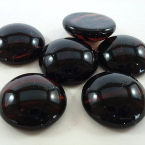 2 Vintage Glass Rhinestones, 20mm Round, Tortoise, Dome Top, Flat Back, Germany H2-4D