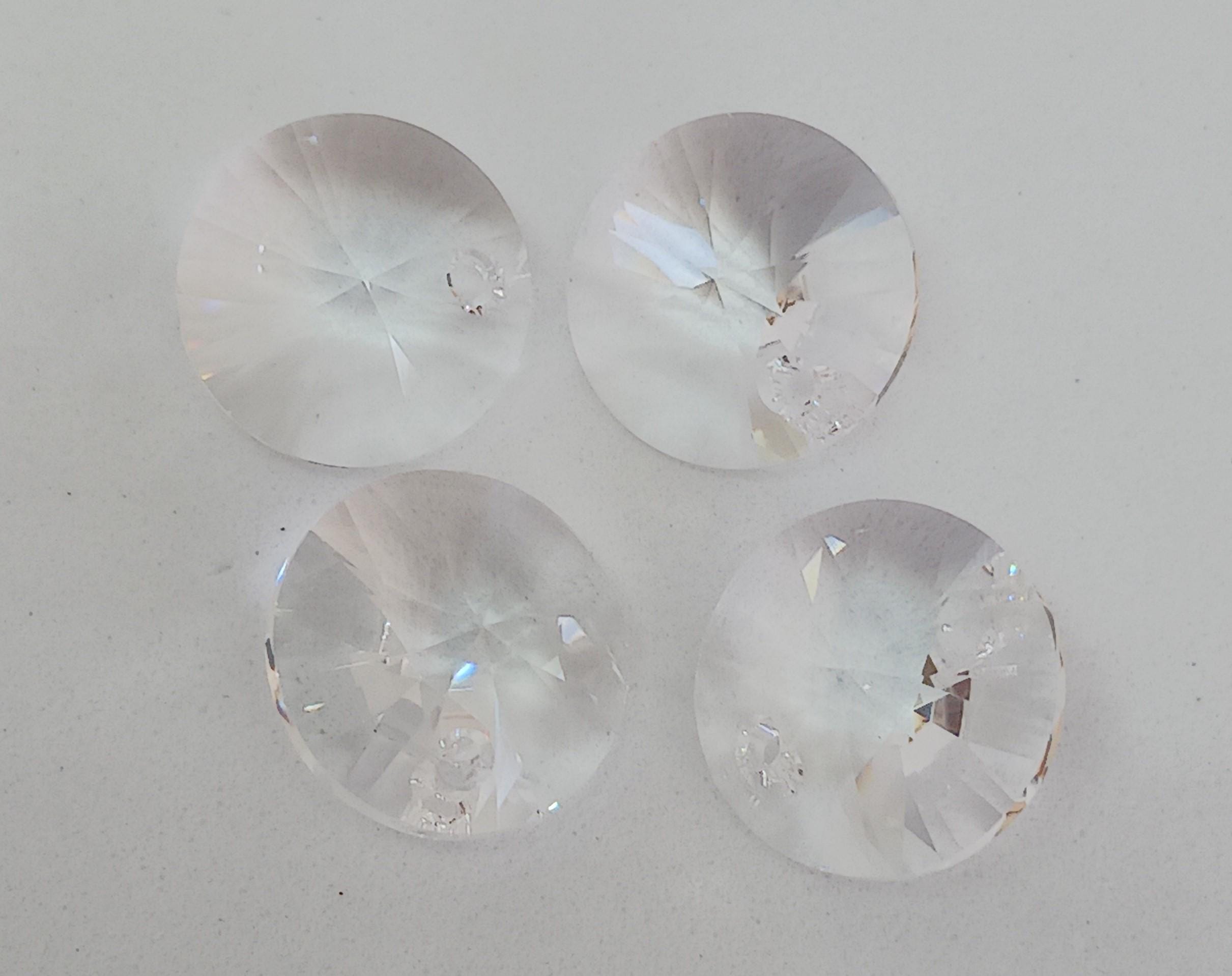 4 Swarovski Art 6428 12 Mm Heart Crystal Pendants Drilled Glass