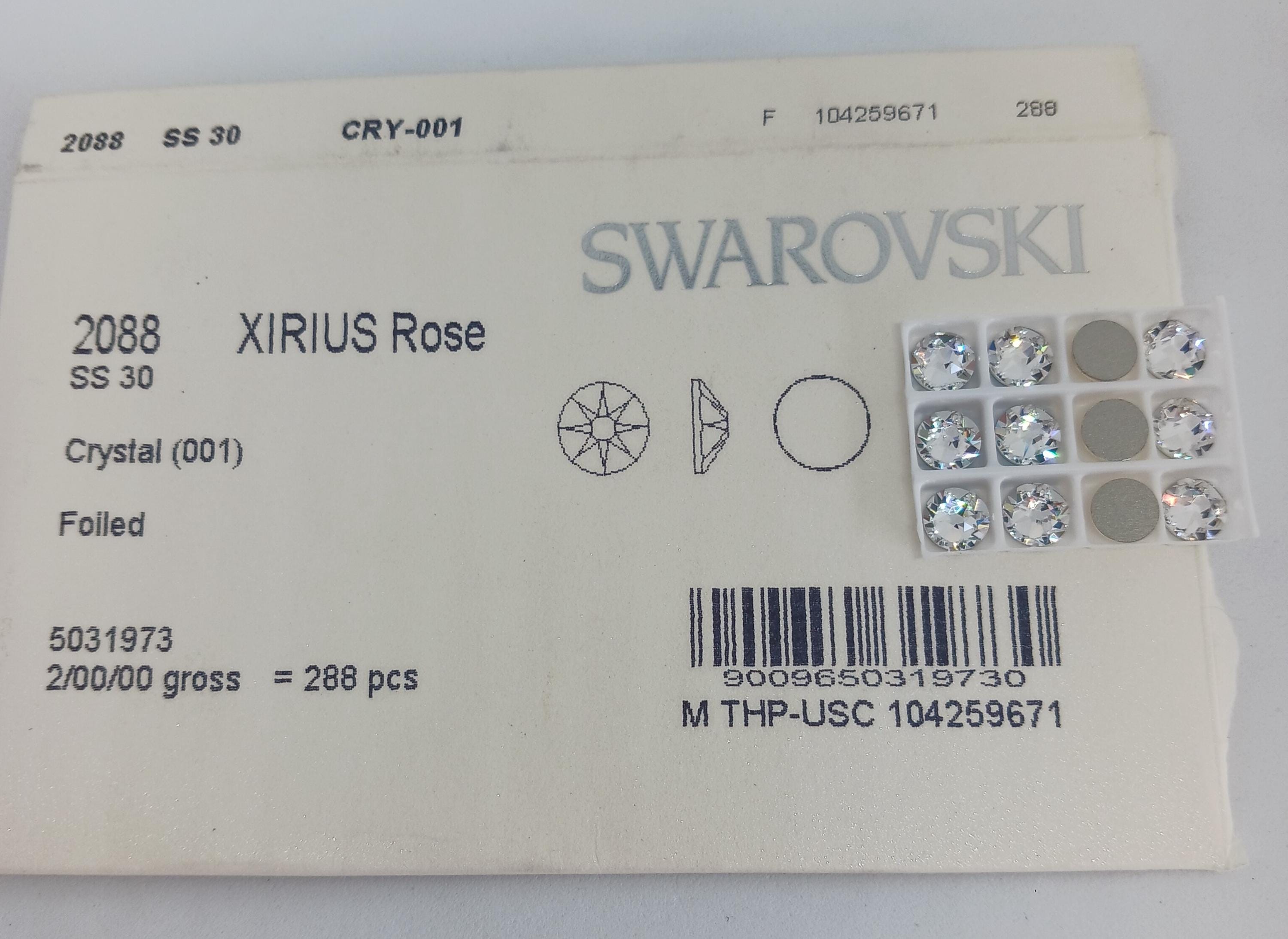 12 スワロフスキー アート 2088 ss30 Xirius Rose フラット クリスタル