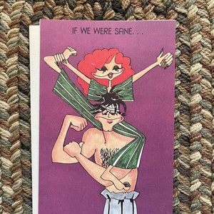 Cartão de felicitações vintage NOS Barbara Jo Slate Sra. Liz feminista Women's Lib dos anos 70