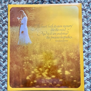 Vintage 70s Retro Hallmark Hippie Longfellow Quote Large Scrapbook 1972