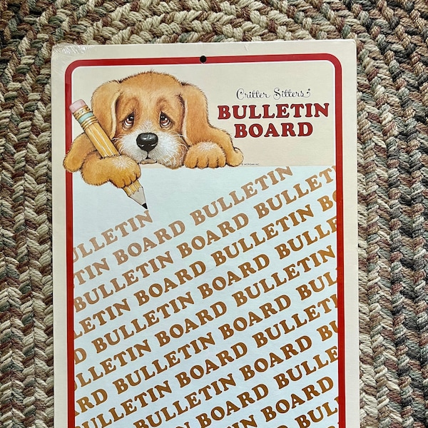 Vintage 80s Morgan Critter Sitters Dog/Puppy Bulletin Board New Unused Sealed