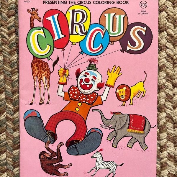 Vintage 80s Playmore Circus Clown Kids Children Coloring Book New Unused